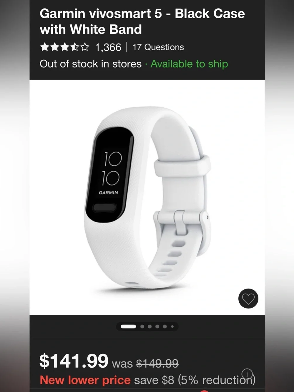 Ladies Garmin Vivosmart 5 with Case